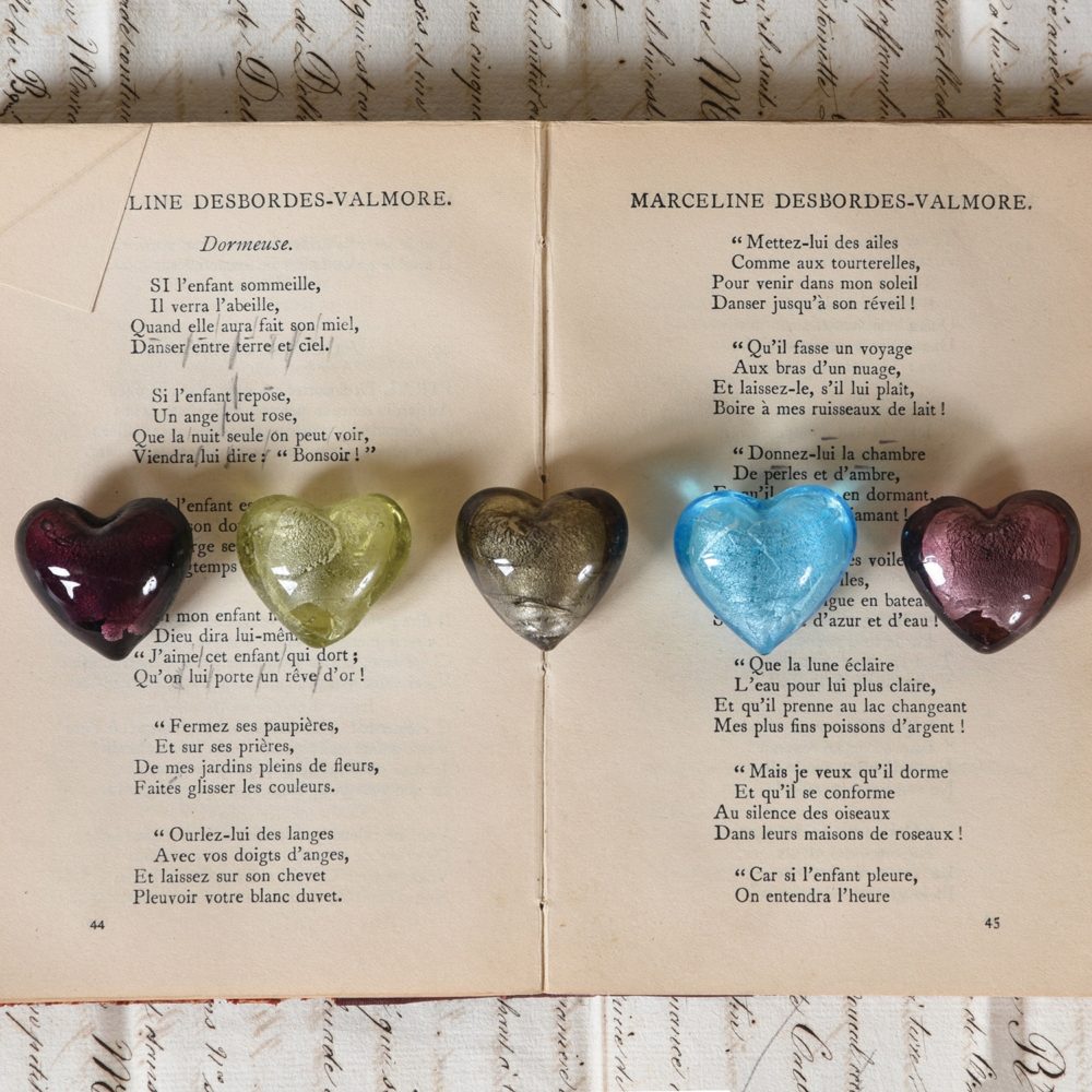 Platinum Venetian Glass Heart Set of 10 by HomArt - Image 2