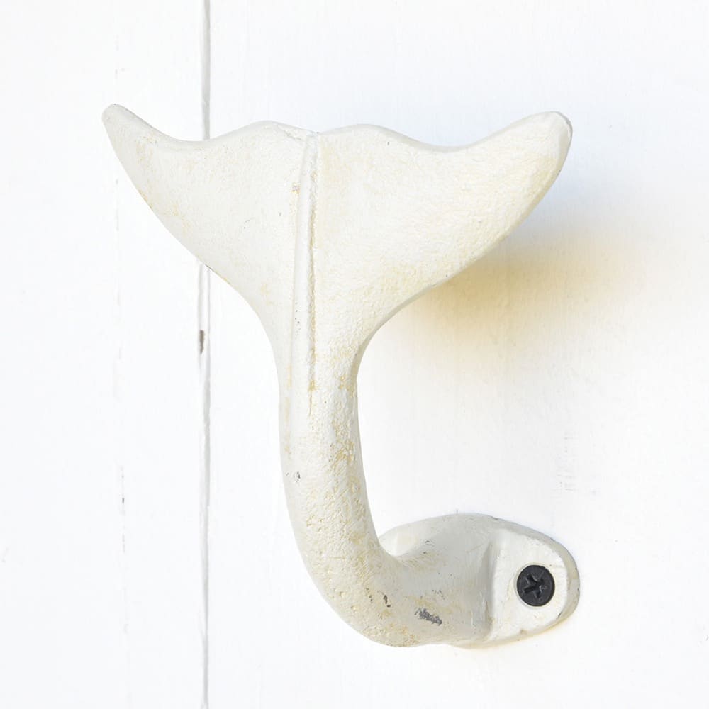 White Whale Tail Wall Hook Set of 2 by HomArt