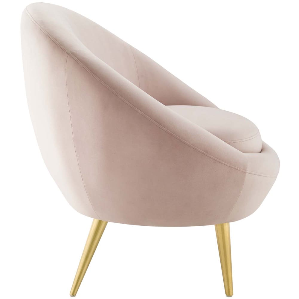 Circuit Performance Velvet Accent Chair in Pink by Modway - Seven Colonial