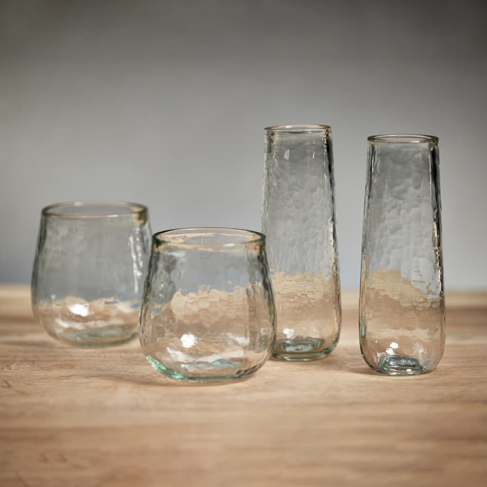 Hammered Outdoor Stemless Wine Glasses
