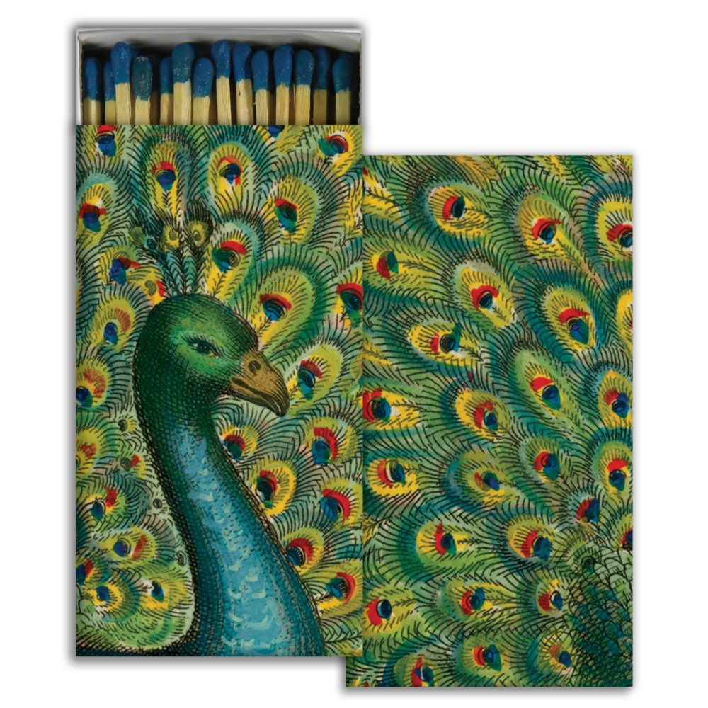 Coy Peacock Matches Set of 6 by HomArt