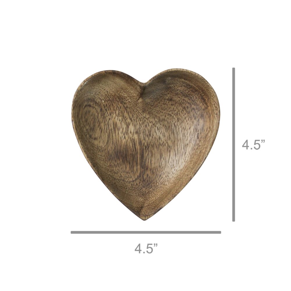 Wood Heart Tray Set of 2 by HomArt - Image 2