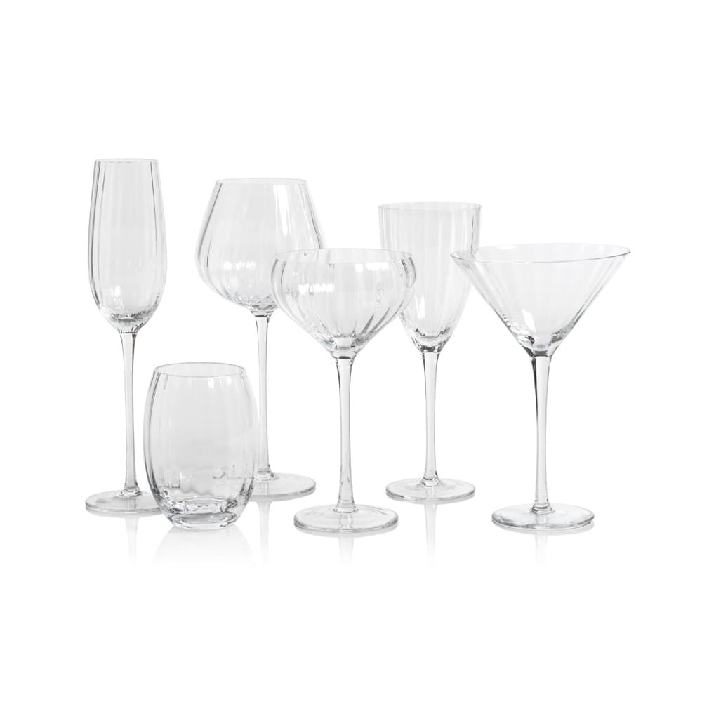 Clear Malden Optic Martini Glasses, Set of 4 by Zodax