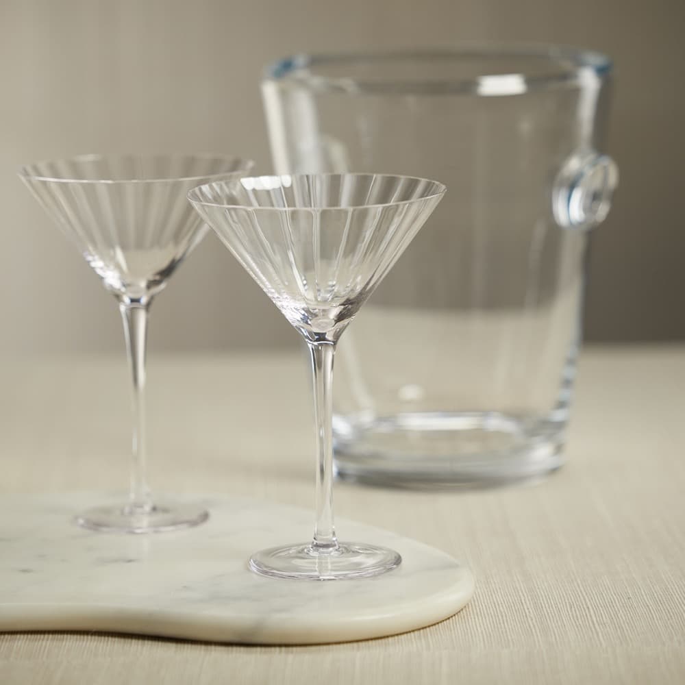 Clear Malden Optic Martini Glasses, Set of 4 by Zodax