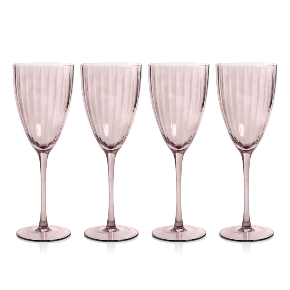 Amethyst Malden Optic Martini Glasses, Set of 4 by Zodax