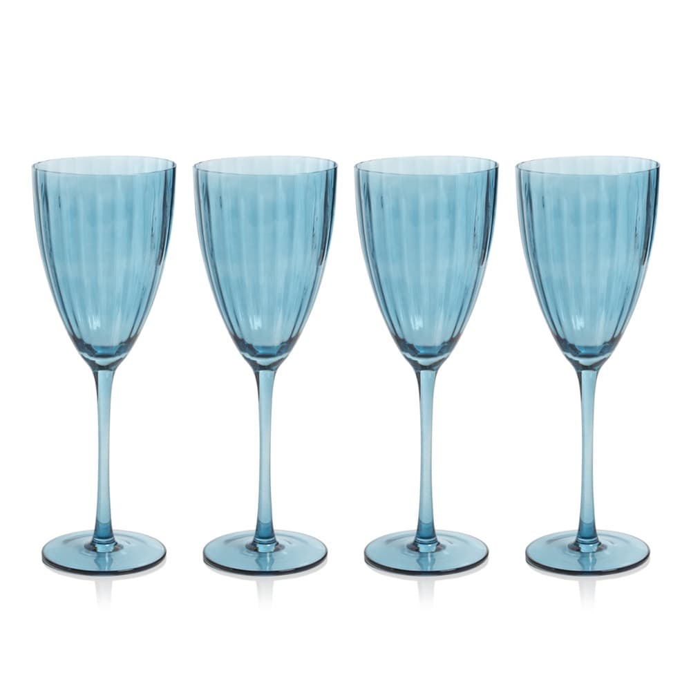 Aperitivo Luster Blue Slim Champagne Flutes Set of 4 by Zodax - Seven  Colonial