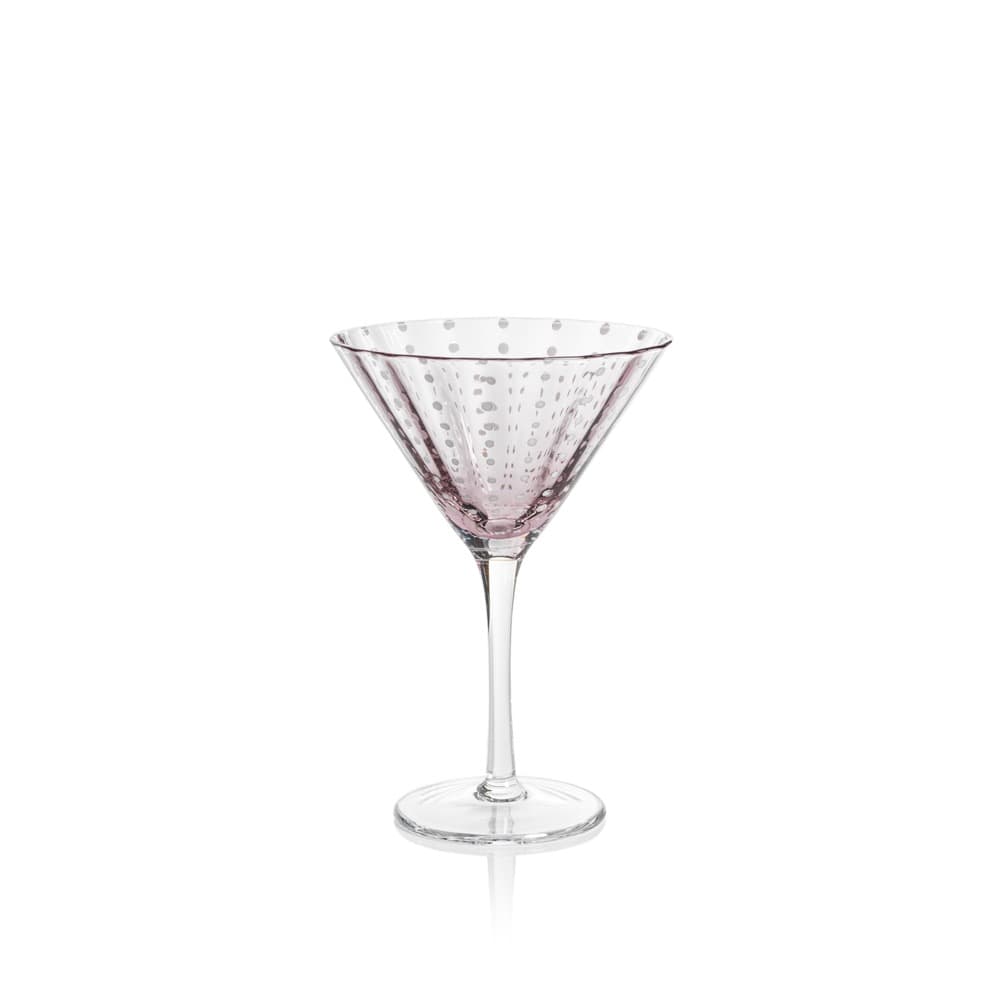 Purple Pescara White Dot Martini Glasses, Set of 4 by Zodax