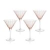 Aqua Blue Pescara White Dot Martini Glasses, Set of 4 by Zodax