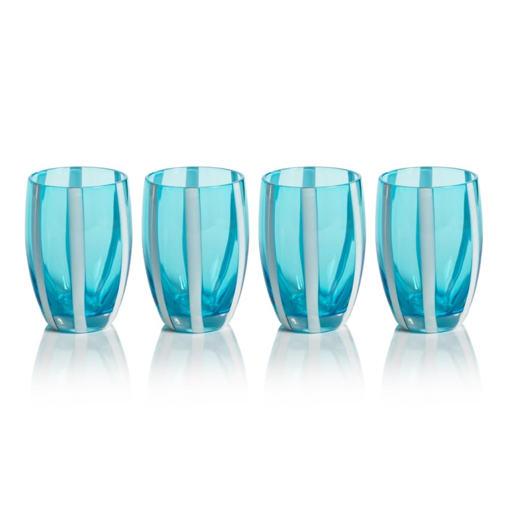 Aqua Blue Stemless Wine Glass