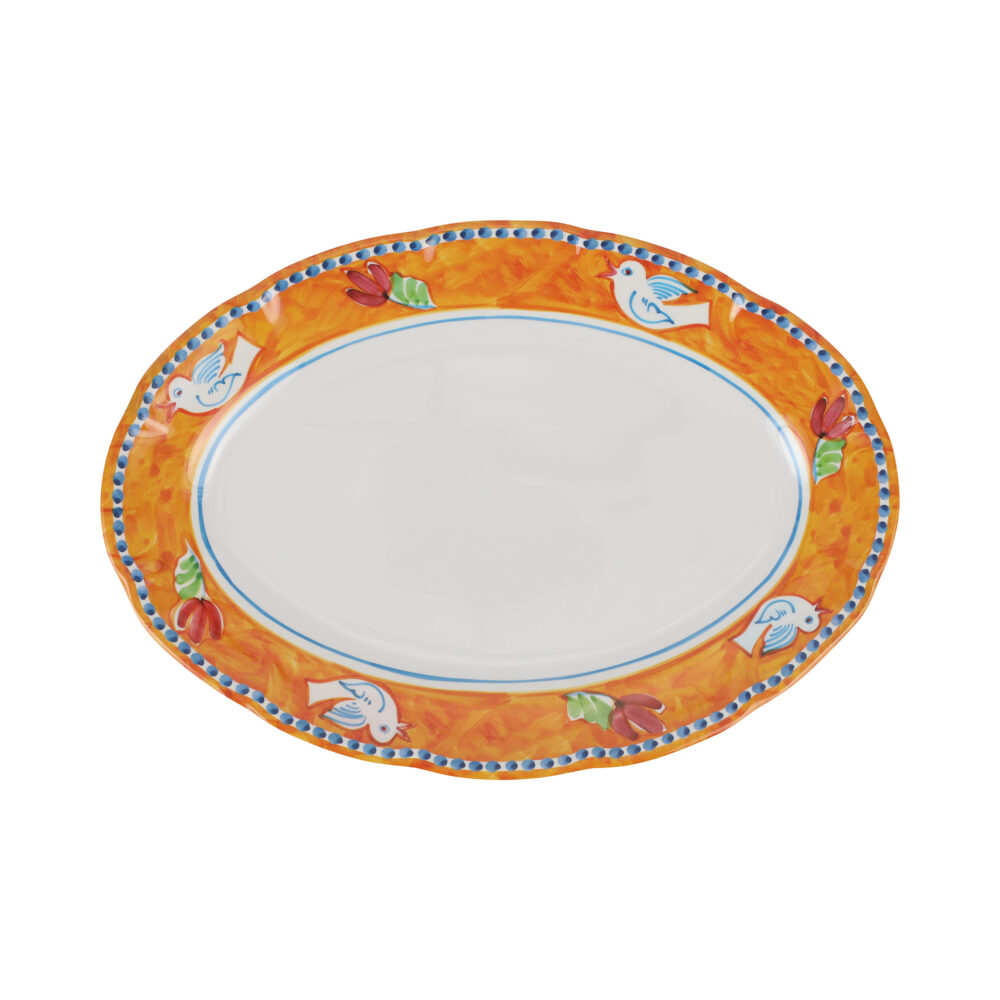 Melamine Campagna Uccello Oval Platter by VIETRI