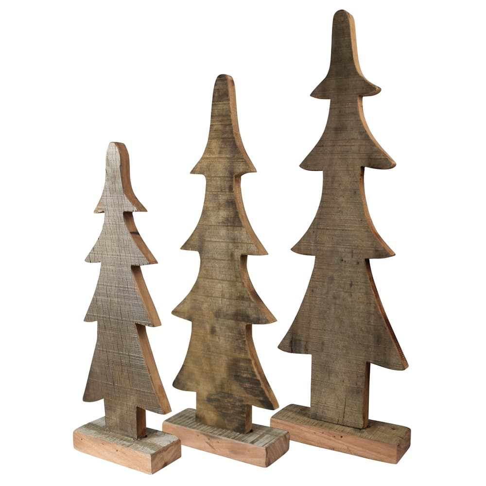 Spruce Reclaimed Wood Christmas Trees Set of 3 by HomArt