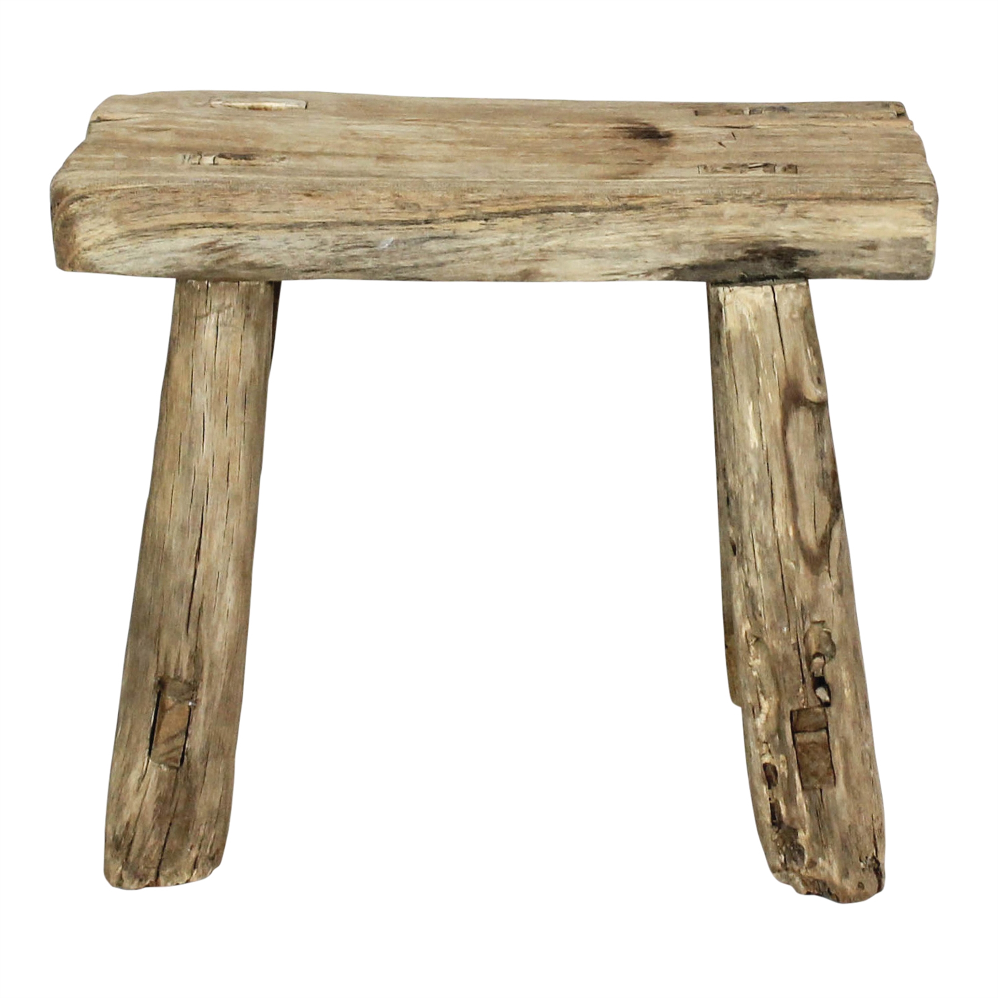 Slant Wood Foot Stool- Elm