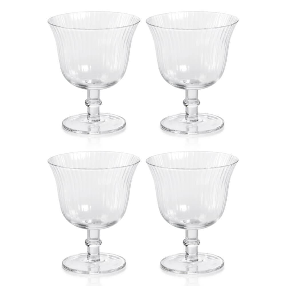 Amethyst Malden Optic Martini Glasses, Set of 4 by Zodax