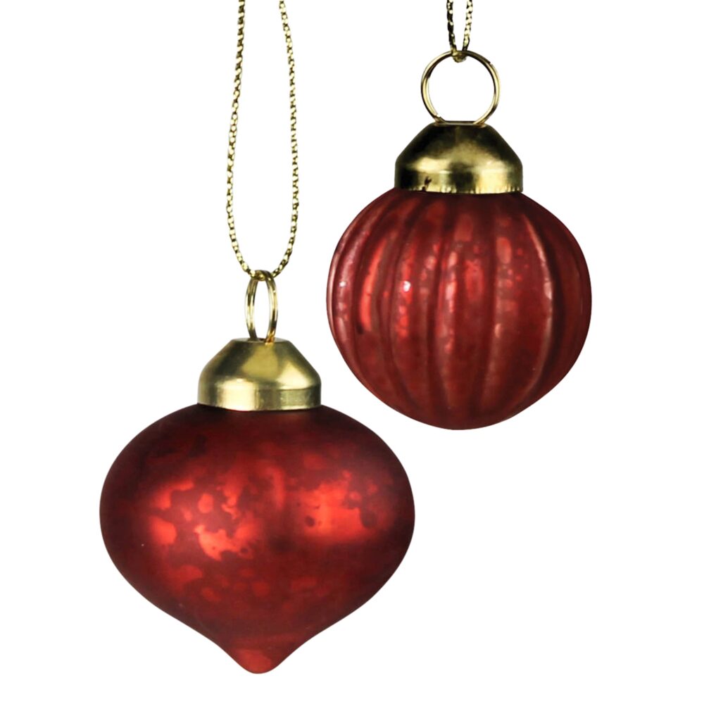 Red Glass Ornaments Set of 8 by HomArt - Image 2