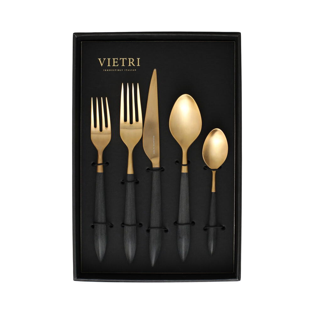 Ares Oro & Black Five-Piece Place Setting – Set of 4 by VIETRI