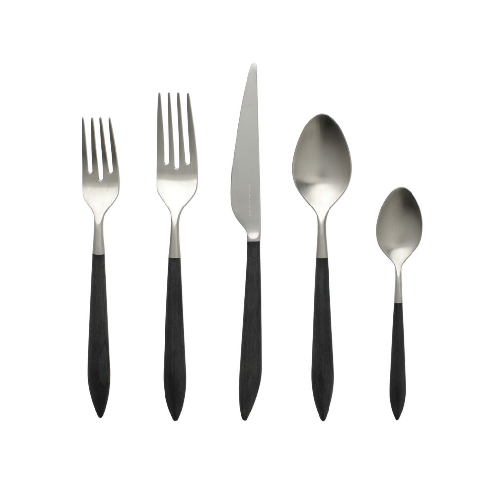 Ares Argento & Black Five-Piece Place Setting by VIETRI