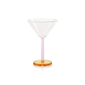 Pink & Light Amber Vireo Martini Glasses, Set of 4 by Zodax