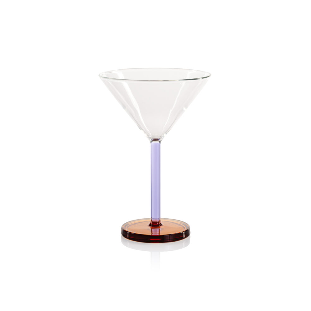 Lilac & Amber Vireo Martini Glasses, Set of 4 by Zodax