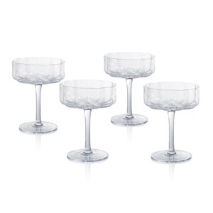 Clear Reinhard Handblown Coupe Glasses, Set of 4 by Zodax