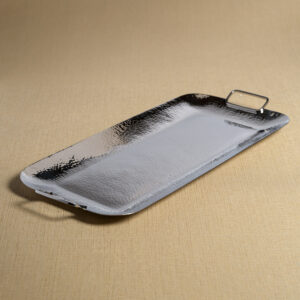 Alldo Hammered Polished Nickel Serving Tray by Zodax