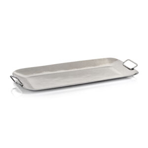 Alldo Hammered Polished Nickel Serving Tray by Zodax