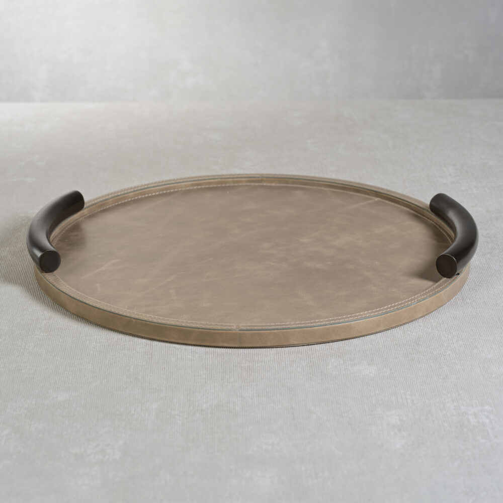 Cameroon Mink Leather Serving Tray by Zodax