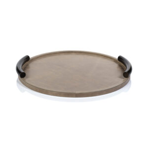 Cameroon Mink Leather Serving Tray by Zodax