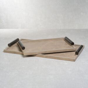 Cameroon Mink Leather Serving Tray by Zodax