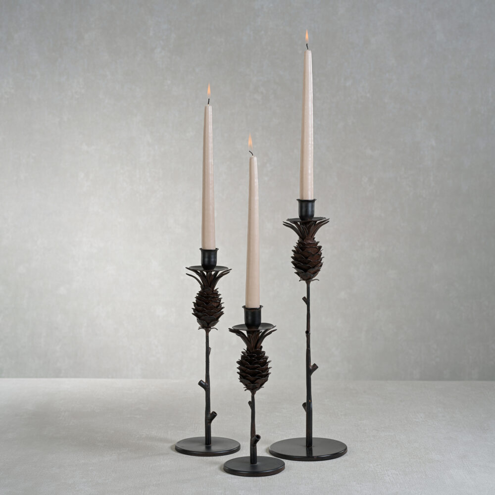 Small Brunel Pinecone Design Wrought Iron Candleholder   by Zodax