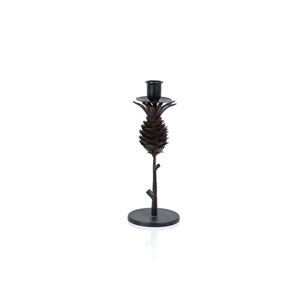 Small Brunel Pinecone Design Wrought Iron Candleholder   by Zodax