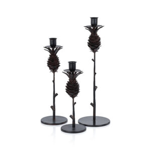 Medium Brunel Pinecone Design Wrought Iron Candleholder   by Zodax