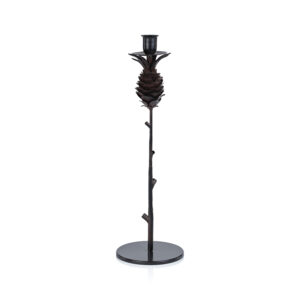 Large Brunel Pinecone Design Wrought Iron Candleholder   by Zodax