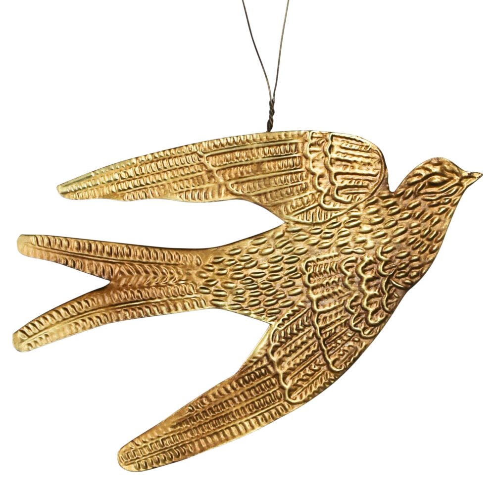 Antique Gold Bird Ornament Set of 2 by HomArt