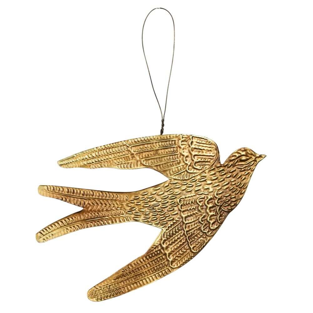 Antique Gold Bird Ornament Set of 2 by HomArt - Image 2