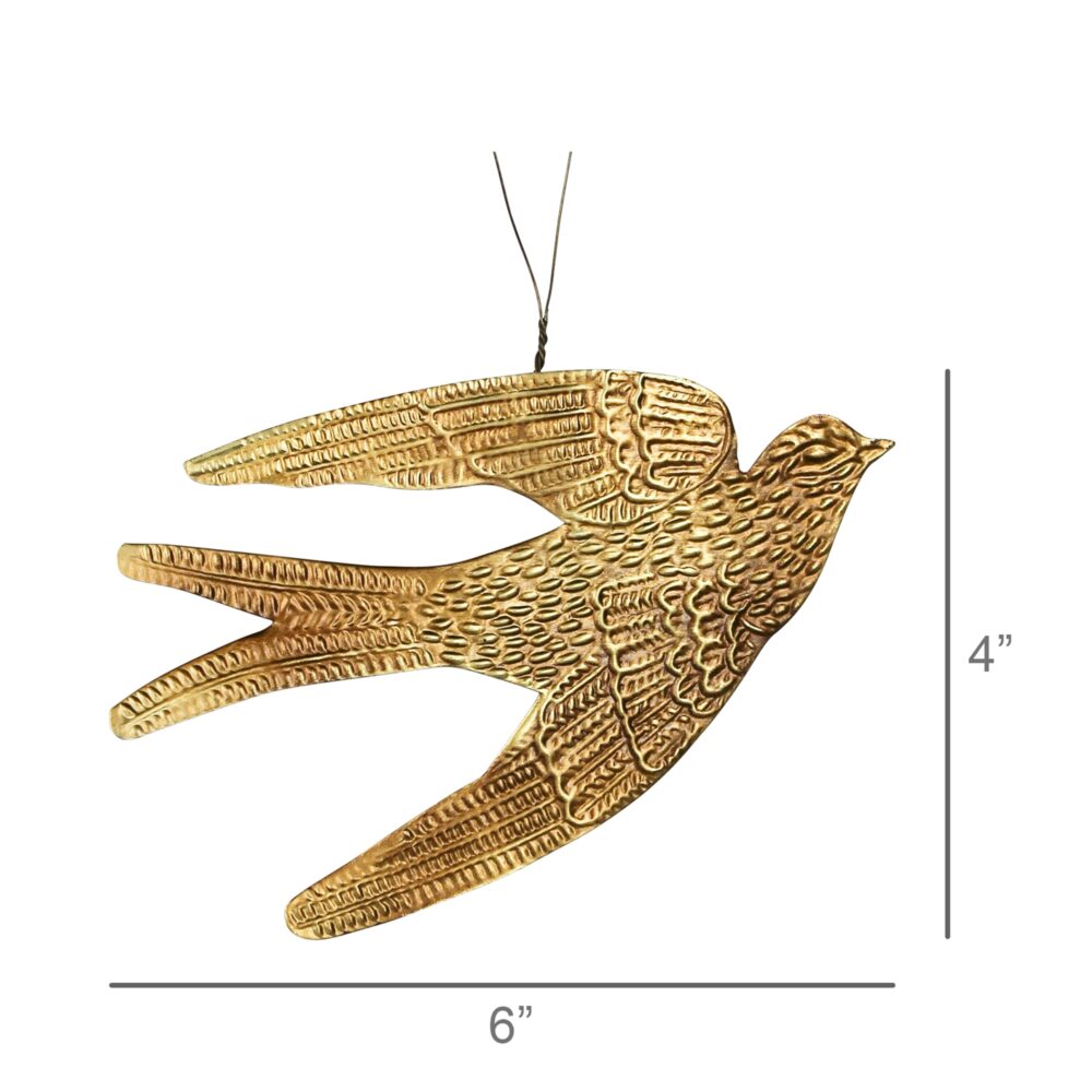 Antique Gold Bird Ornament Set of 2 by HomArt - Image 3