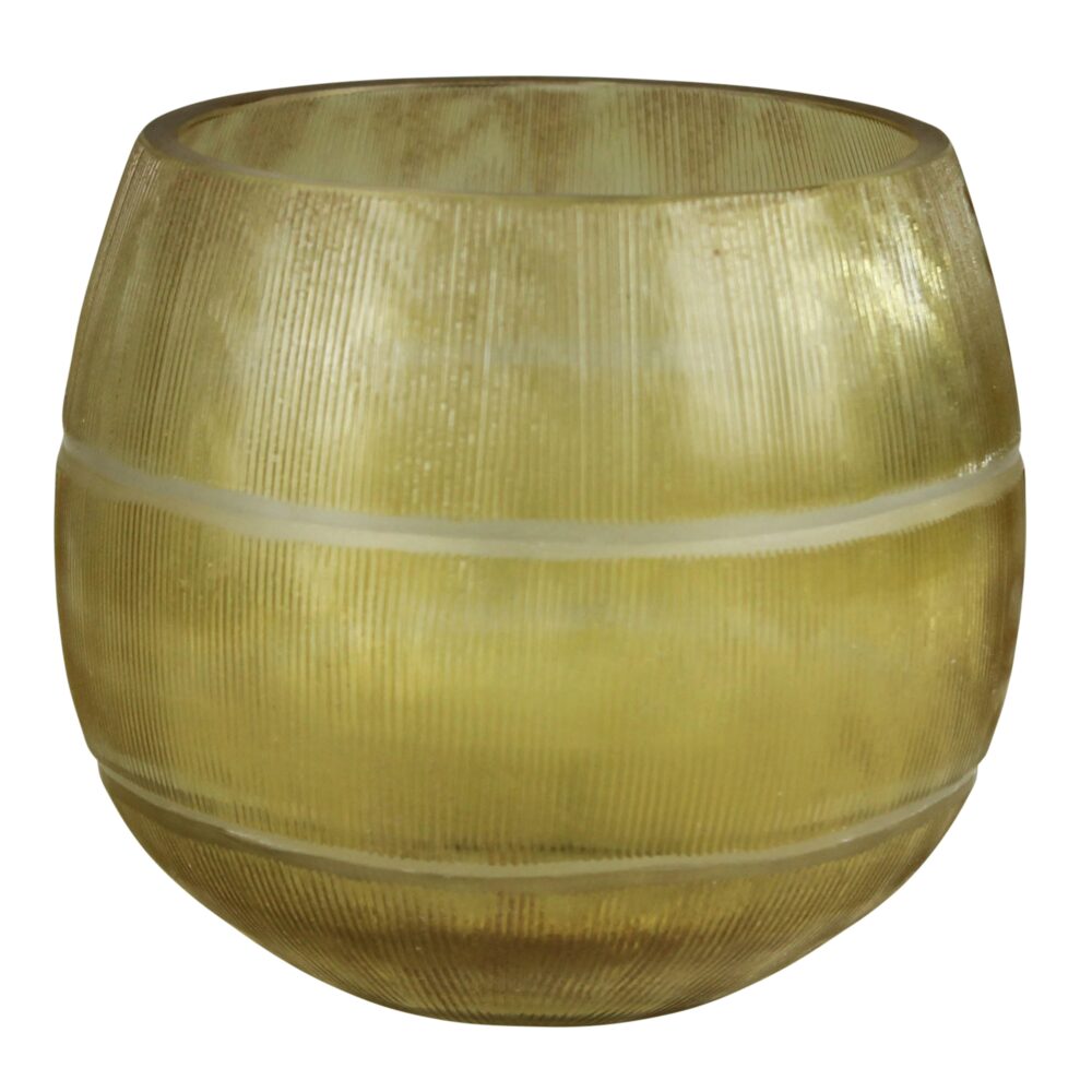 Adri Yellow Cut Glass Votive Set of 2 by HomArt