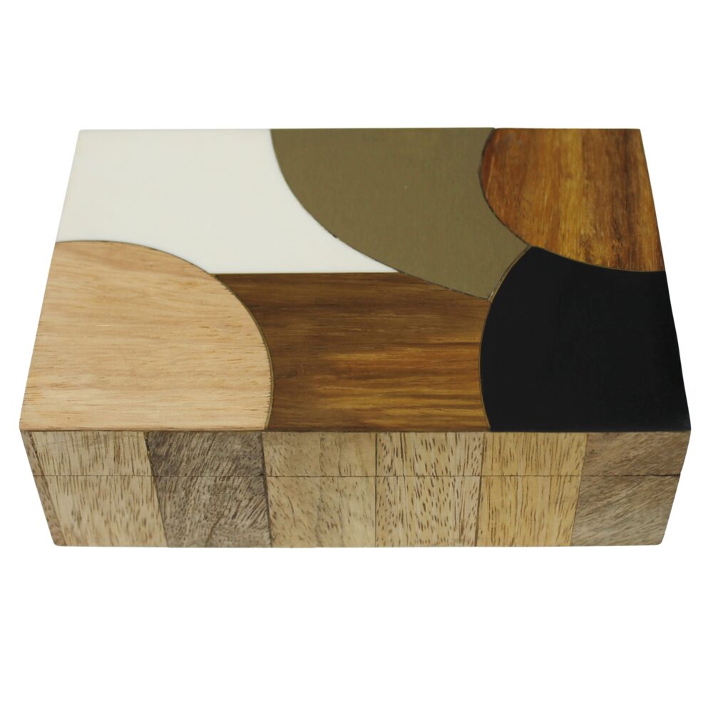 Mango Wood, Brass and Resin Box by HomArt - Image 2