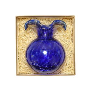 Hibiscus Glass Cobalt Tortoiseshell Bud Vase by VIETRI