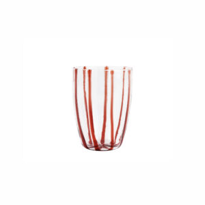 Nuovo Stripe Red Tall Tumbler by VIETRI