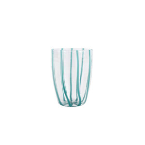 Nuovo Stripe Teal Tall Tumbler by VIETRI