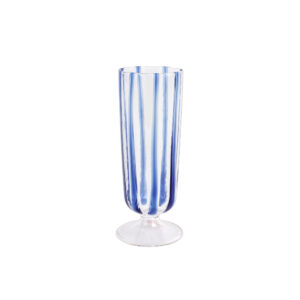 Nuovo Stripe Blue Champagne Glass by VIETRI