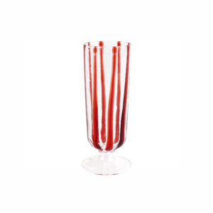 Nuovo Stripe Red Champagne Glass by VIETRI