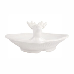 Pietra Natale Figural Deer Shallow Bowl by VIETRI