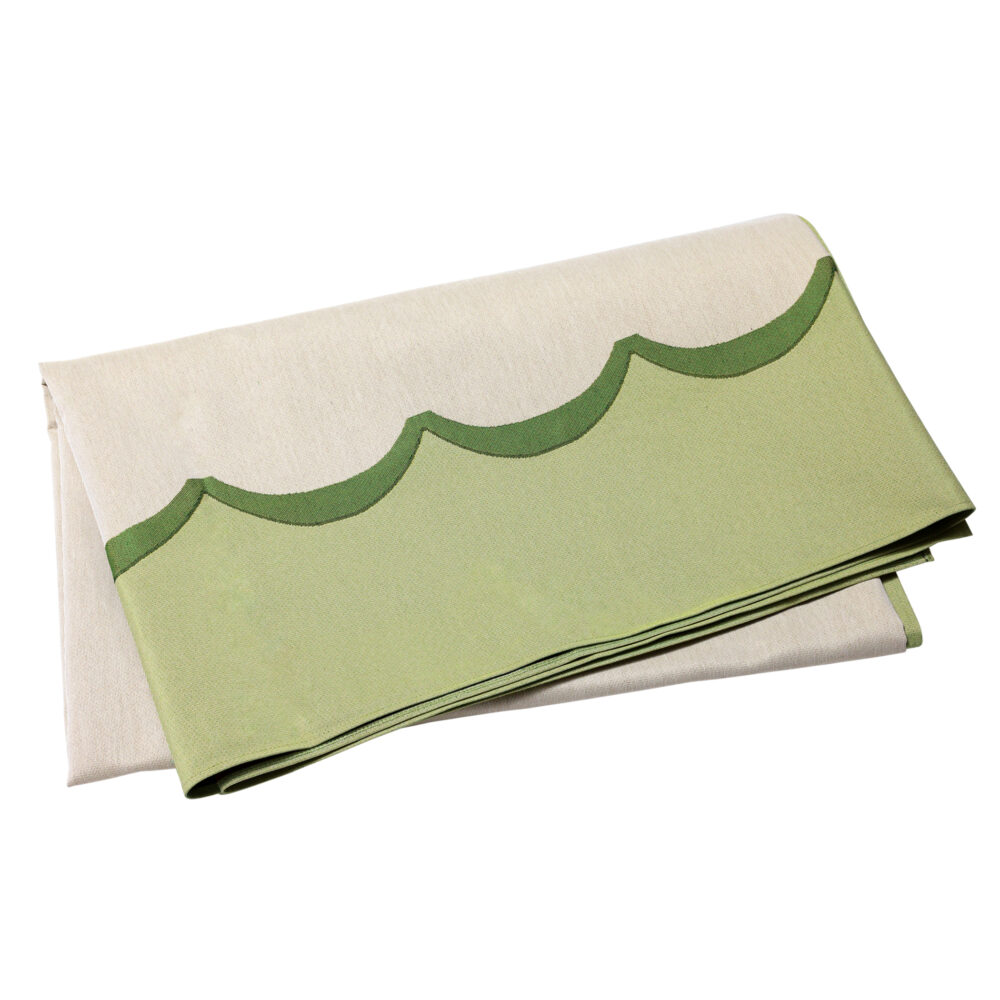 Tavola Green Scalloped Tablecloth by VIETRI