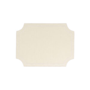 Tessuti Ivory Rectangular Placemats with White Stitching - Set of 4 by VIETRI