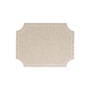 Tessuti Natural Rectangular Placemats with White Stitching - Set of 4 by VIETRI