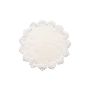 Tessuti Ivory Round Placemats with White Stitching - Set of 4 by VIETRI