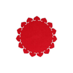 Tessuti Red Round Placemats with White Stitching - Set of 4 by VIETRI