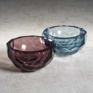 Valmorel Cut Glass Bowl, Sky Blue by Zodax