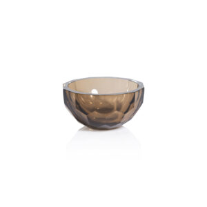 Valmorel Cut Glass Bowl, Hazel Brown by Zodax